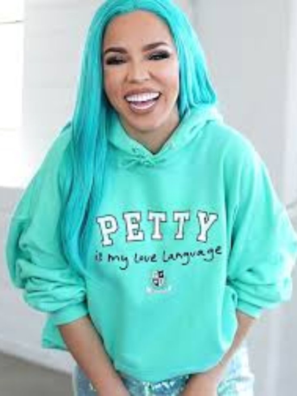 SWOOP Petty Is My Love Language Pullover Hoodie 2XL Teal